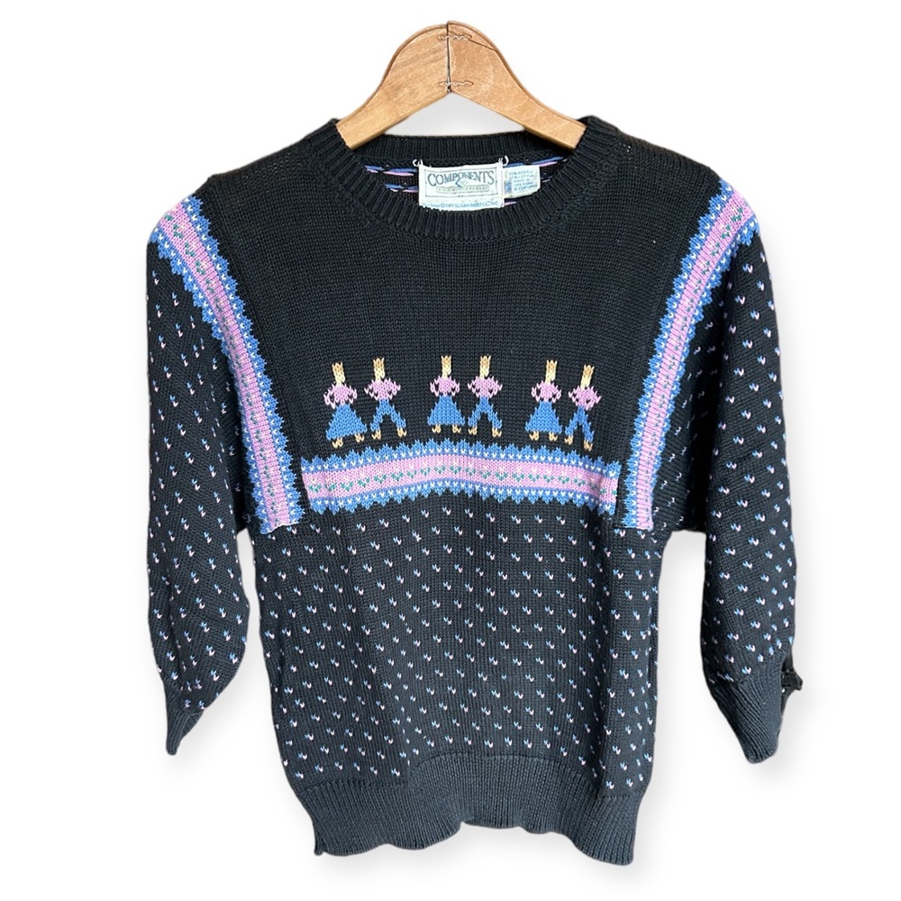 Vintage 80s Components Susan Bristol Sweater Size 34 Small ugly sweater